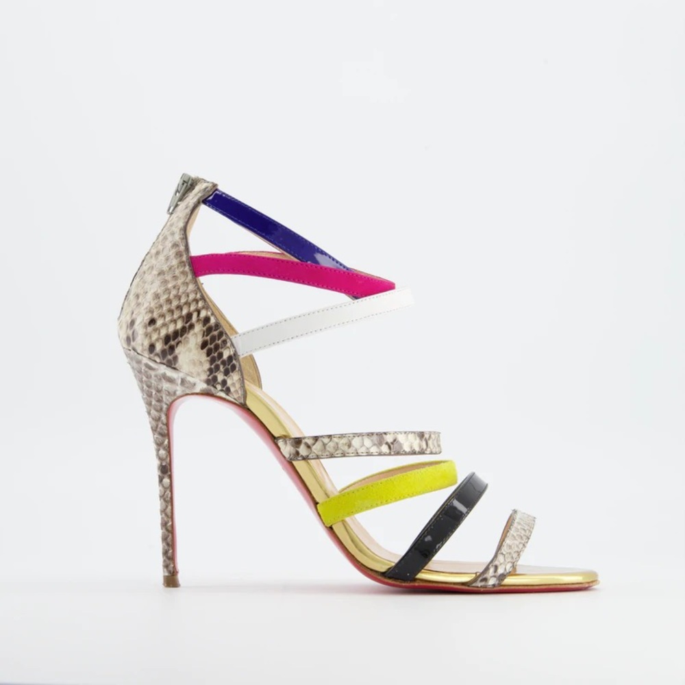 Christian Louboutin Mariniere 100 Snakeskin Heeled Sandals